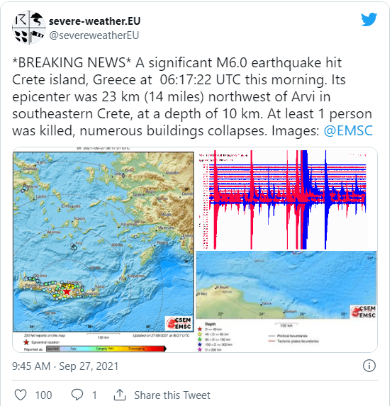 Forte Sismo Abala Ilha De Creta Miraonline