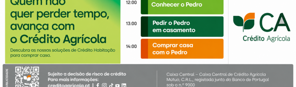 Publicidade de Crédito Agrícola em Verde e Laranja